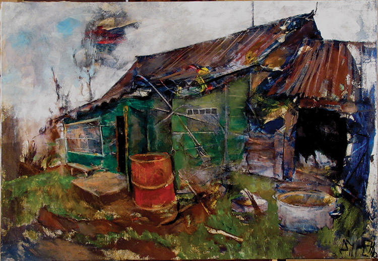 Дурень (Алексей ПЕТРОВ) - После дождя.68х92, х.м., 2007