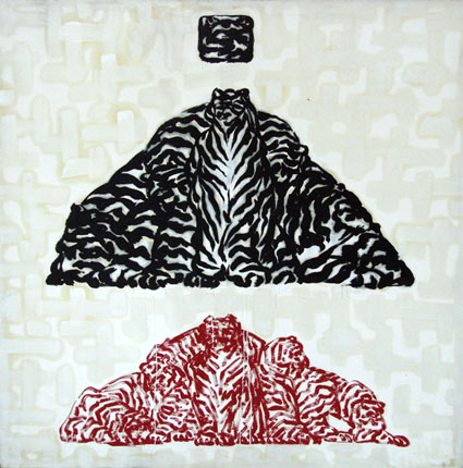  - Абдукарим Иса. Черный треугольник на белом фоне, 1995, х.,м.,100х100