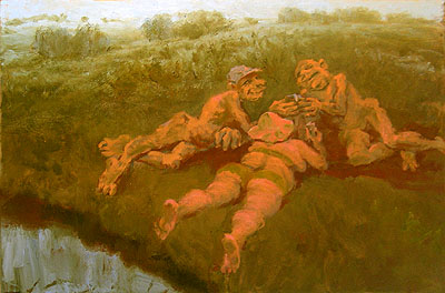 Владимир ТИТОВ - Завтрак на траве, 2004, 72х109, х.м.