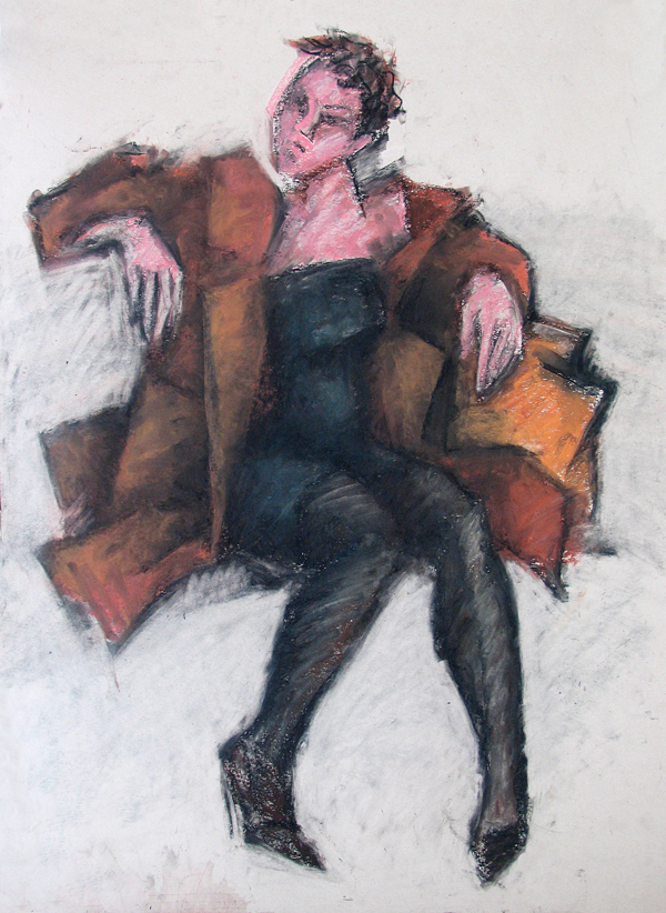 Павел СЛУЦКИЙ - Дама на скамейке. Картон, пастель,104x80