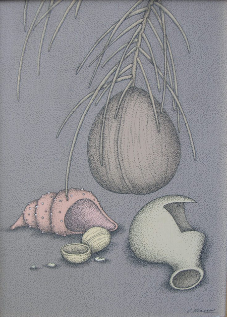 Ольга ШАЛЬНЕВА-ЛЕ ПРОВО - Натюрморт с кокосом, 2005, б.,см.т., 23х17