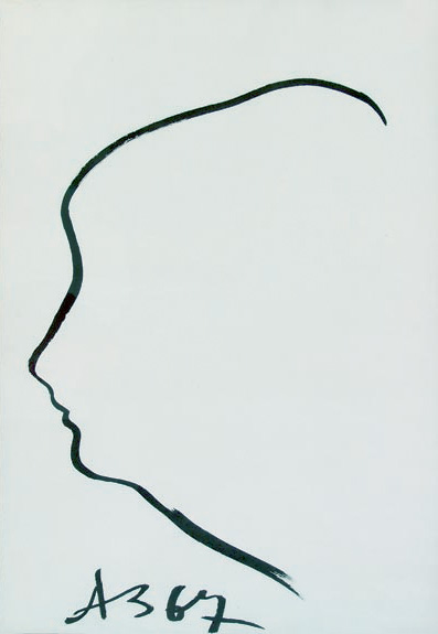 Анатолий ЗВЕРЕВ - <a href=http://gallerykino.ru/artists.php?id=1>Анатолий Зверев</a> Женский портрет 1967, бум-тушь, 59х42