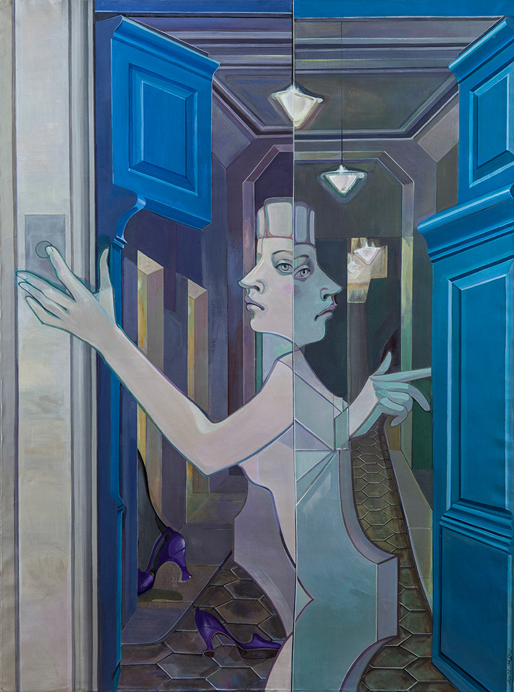 МАБРИ - Синие двери 9 округа. Париж. 2010, х.,а., 200х140